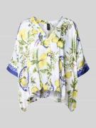 Marc Cain Relaxed Fit Bluse aus Viskose mit V-Ausschnitt in Weiss, Grö...