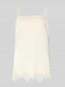 Gina Tricot Spitzentop mit verstellbaren Spaghettiträgern in Beige, Gr...
