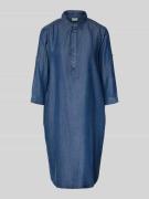 Milano Italy Knielanges Jeanskleid mit kurzer Knopfleiste in Marine, G...