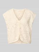 FREE/QUENT Strickweste mit V-Ausschnitt Modell 'Crossy' in Offwhite, G...