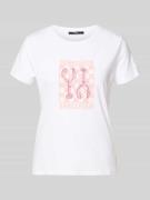 Zero T-Shirt mit Motiv-Print und Rundhalsausschnitt in Weiss, Größe 34