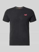 Superdry Regular Fit T-Shirt mit Logo-Stitching in Black, Größe L
