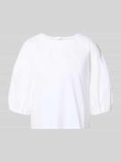 Emporio Armani Bluse mit Ballonärmeln und Rundhalsausschnitt in Weiss,...