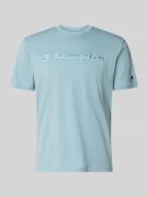 CHAMPION T-Shirt mit Label-Stitching mit Rundhalsausschnitt in Rauchbl...
