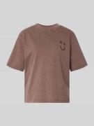 Jake*s Casual T-Shirt Motiv-Print und Rundhalsausschnitt in Dunkelbrau...