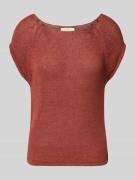 Stefanel T-Shirt in Strick-Optik mit Rundhalsausschnitt in Mittelgrau,...