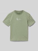 KARL KANI Regular Fit T-Shirt mit Logo-Stitching in Schilf, Größe 158
