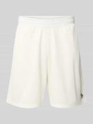 REVIEW Shorts aus Mesh mit Logo-Print in Offwhite, Größe L