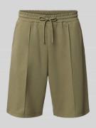 REVIEW Shorts mit elastischem Bund und Ziernähten in Khaki, Größe L