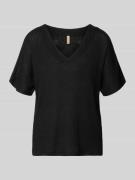 Soyaconcept Strickshirt mit V-Ausschnitt Modell 'Delia' in Black, Größ...