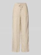 Marc O'Polo Wide Leg Leinenhose mit Tunnelzug in Weiss, Größe 34