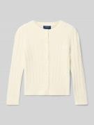 Polo Ralph Lauren Teens Strickjacke mit Knopfleiste in Ecru, Größe M