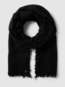 Fraas Schal aus Schurwolle mit Label-Detail in Black, Größe 1