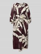 Christian Berg Woman Midikleid aus reinen Leinen mit floralem Allover-...