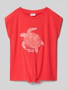 s.Oliver RED LABEL V-Shape T-Shirt aus reiner Baumwolle in Koralle, Gr...