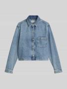 Marc O'Polo Relaxed Fit Jeansbluse mit Leinen-Anteil in Ocean Melange,...