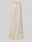MOS MOSH Wide Leg Pants aus Leinen-Mix mit Eingrifftaschen in Hellrot,...