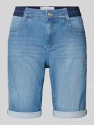 Angels Jeansshorts mit Umschlag und elastischem Bund in Blau, Größe 34