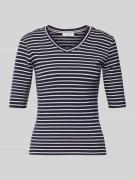 Christian Berg Woman Longsleeve mit 3/4-Arm und V-Ausschnitt in Dunkel...
