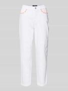 Marc Cain Relaxed Fit Jeans mit Stitchings in Weiss, Größe 34