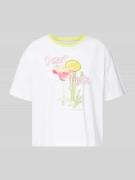 Marc Cain T-Shirt mit Motiv-Print und Rundhalsausschnitt in Weiss, Grö...
