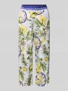Marc Cain Straight Fit Stoffhose aus reiner Viskose mit Allover-Motiv-...