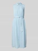 Soyaconcept Hemdblusenkleid mit Bindegürtel Modell 'LIV' in Hellblau, ...