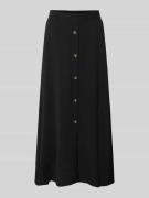 Soyaconcept Midirock mit Knopfleiste Modell 'Cath' in BLACK, Größe L