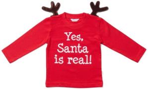 Luca &  Lola Baby Langärmliges T-shirt Santa Is Real Deer, Red 74