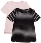 Luca &  Lola Malena Oberteil 2er-Pack, Black/Pink Stripes 110–116