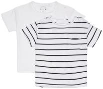Luca &  Lola Ettore T-Shirt 2er-Pack, White/Stripes 122-128