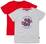Luca &  Lola Riccione T-Shirt 2er-Pack, Grey/Red 110-116