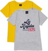 Luca &  Lola Olivia T-Shirt 2er-Pack, Grey Melange 146-152