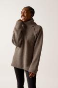Boob Wolle Fleece-Pullover, Braun/grau meliert, L/XL