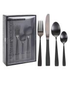 Excellent Houseware Black Cutlery 16 Pcs   16 stk.