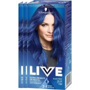 Schwarzkopf LIVE Ultra Brights or Pastel 95 Electric Blue  3-pack