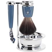 Mühle Rytmo Fusion Shaving Set Black Fiber Resin Petrol Blue