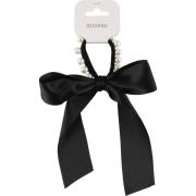 Mineas Hairband Pearl Deco With Bow Black