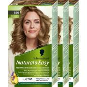 Schwarzkopf Natural&Easy 550 Satin Mörkblond 3-pack