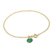 Enamel Ball Chain Petrol Armband 18 kt. Silber Vergoldet B16G-42-Petro...