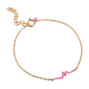 Enamel Twist Pink Armband 18 kt. Silber Vergoldet B114G-1