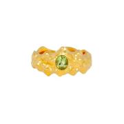 IX Studios Nora Green Ring 22 kt. Silber Vergoldet DMN0342GRGD