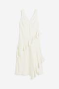 H&M Kleid mit Volant Cremefarben, Alltagskleider in Größe L. Farbe: Cr...