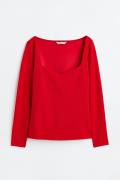 H&M Figurbetontes Jerseyshirt Rot, Tops in Größe M. Farbe: Red