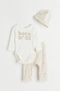 H&M 3-teiliges Set aus Baumwolle Cremefarben/Born 2022, Kleidung Sets ...
