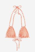 H&M Wattiertes Triangel-Bikinitop Orange/Weiß gemustert, Bikini-Oberte...