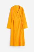 H&M Blusenkleid im Wickelschnitt Orange, Alltagskleider in Größe S