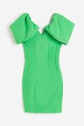 H&M Bodycon-Kleid mit V-Ausschnitt Grün, Party kleider in Größe L. Far...