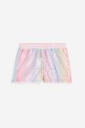 H&M Pull-on-Shorts mit Pailletten Hellrosa in Größe 98. Farbe: Light p...