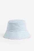 H&M Bucket Hat Hellblau/Kariert, Hut in Größe S/54. Farbe: Light blue/...